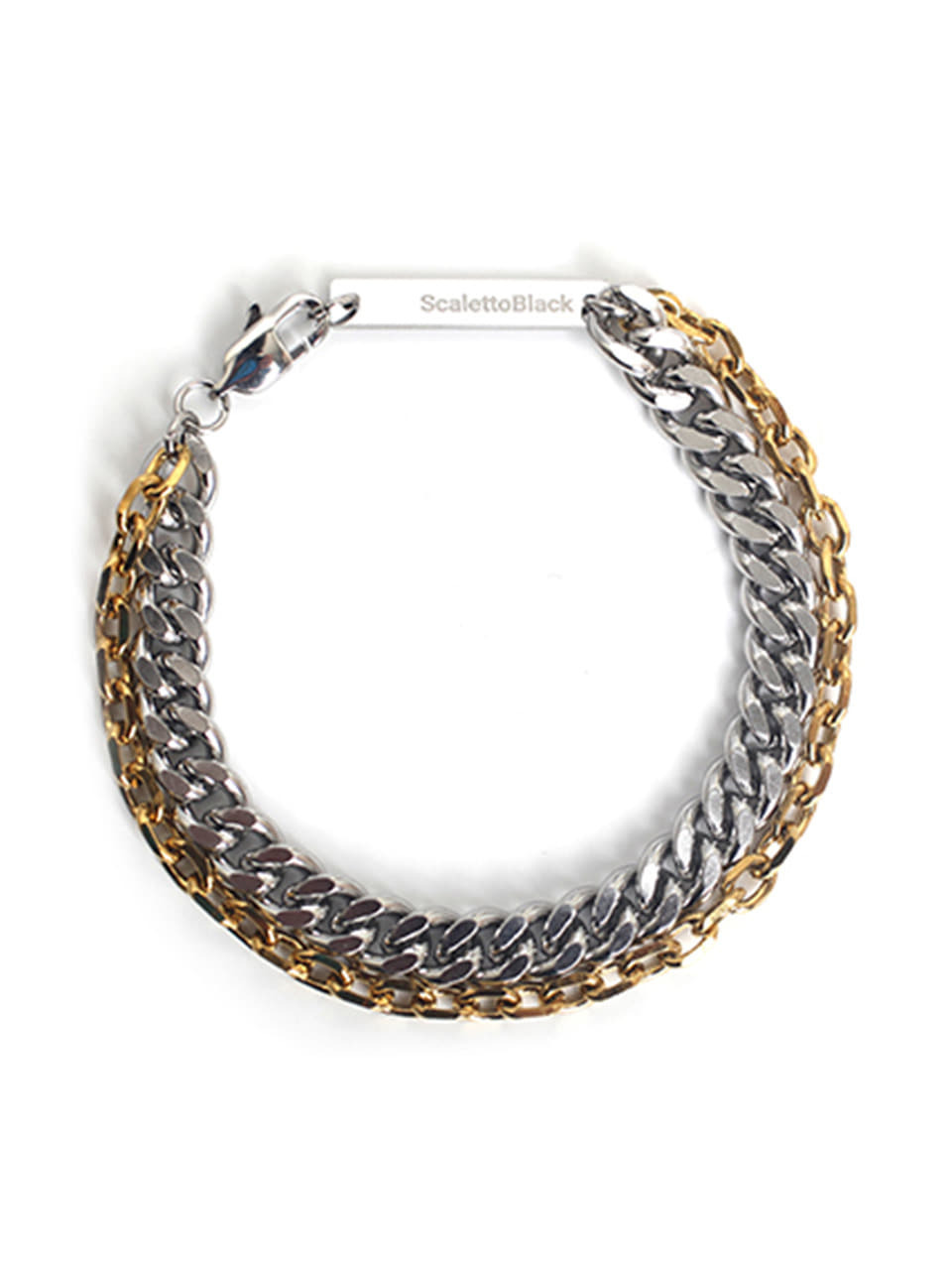 [써지컬스틸] BR16 Gold and silver layerd bracelet
