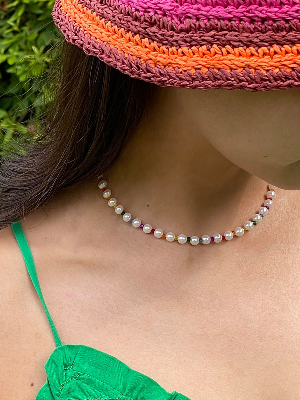 DV001 Rainbow pearl necklace