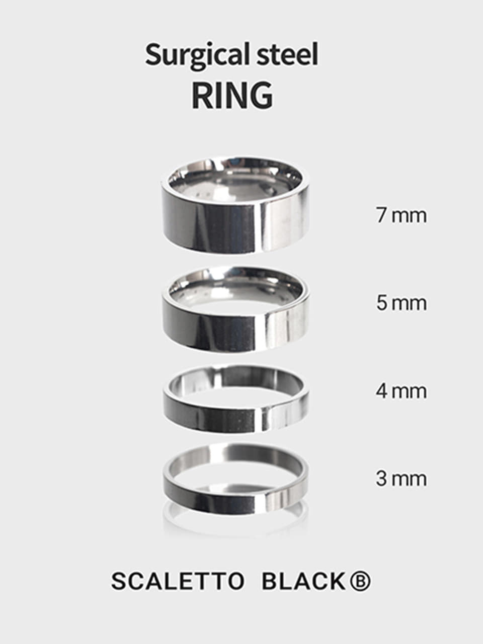 [써지컬스틸] BR53 Basic glossy ring