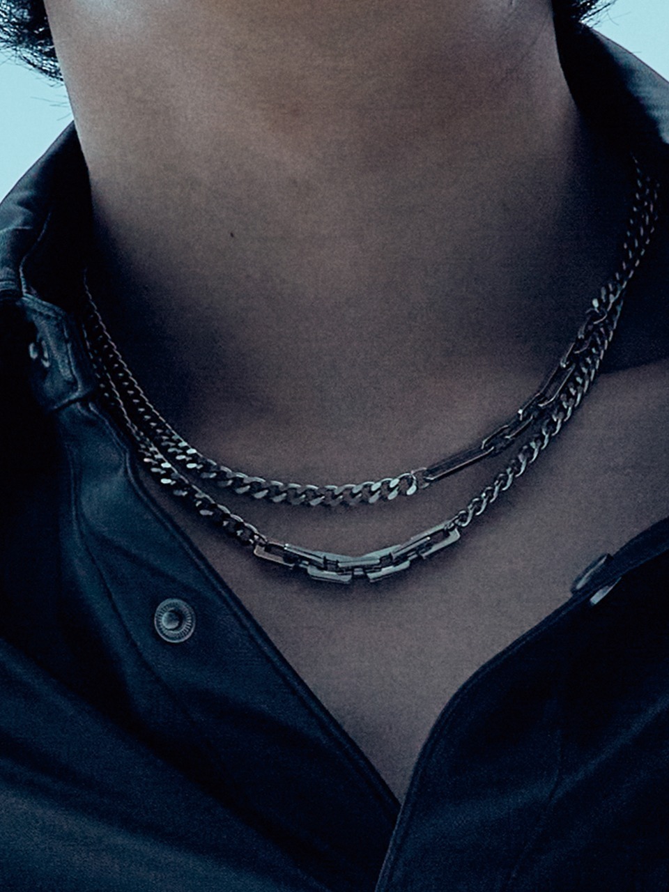 [진진, 김동한, 민찬. 니키, 재민 착용] JB027 Square chain point necklace