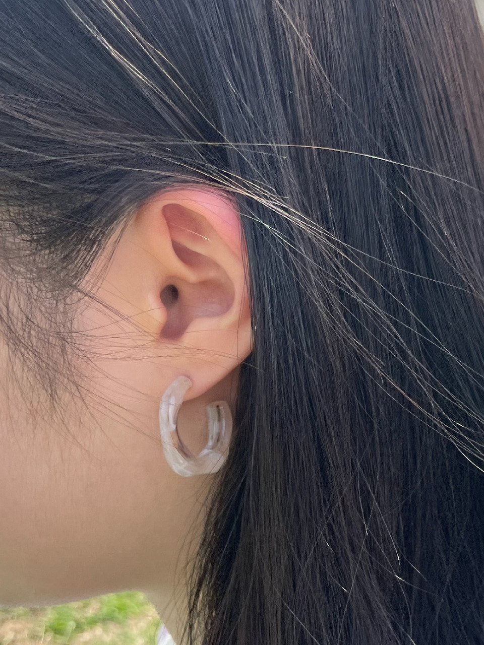 DS43 Circle marbling earrings