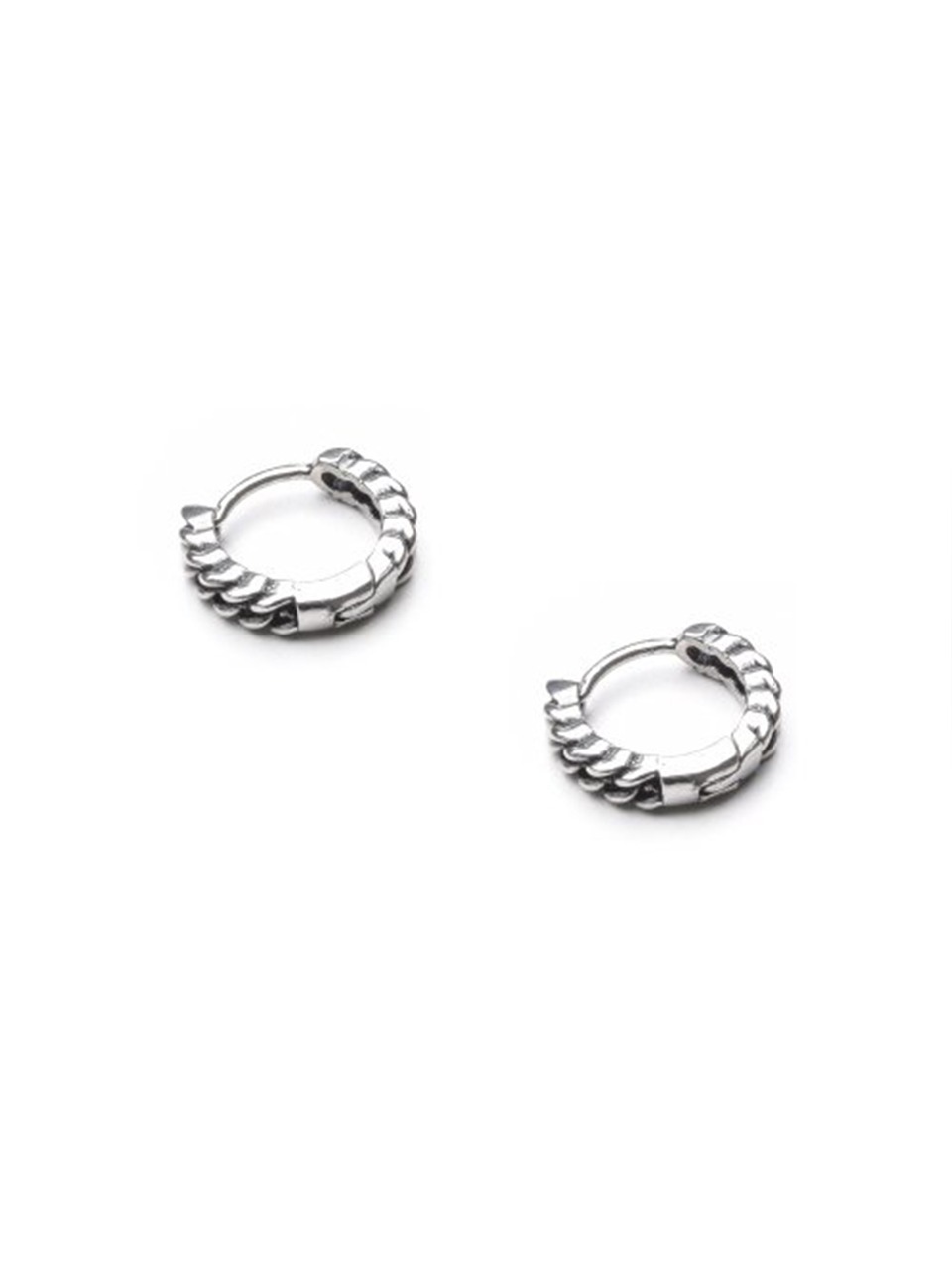 BA042 Twist chain earrings [Surgical steel]