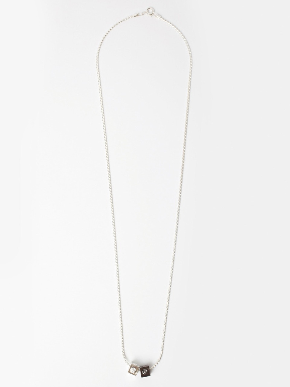 [찬열 착용] SCB059 Two miix B cube necklace