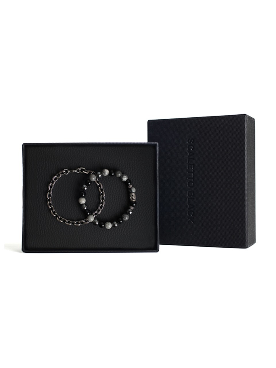 [랜덤럭키박스] SCB704 Gemstone &amp; surgical steel bracelet
