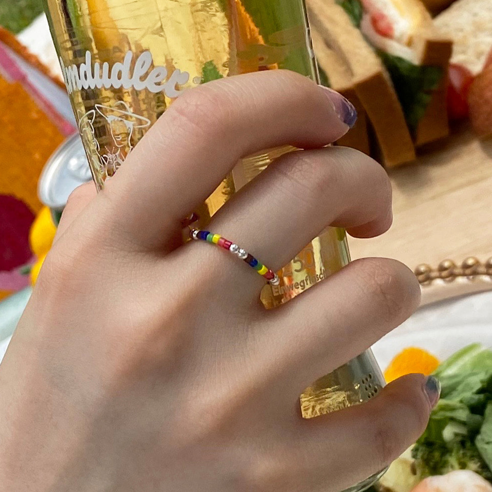 [29CM 단독] DS116 Rainbow Beads Ring