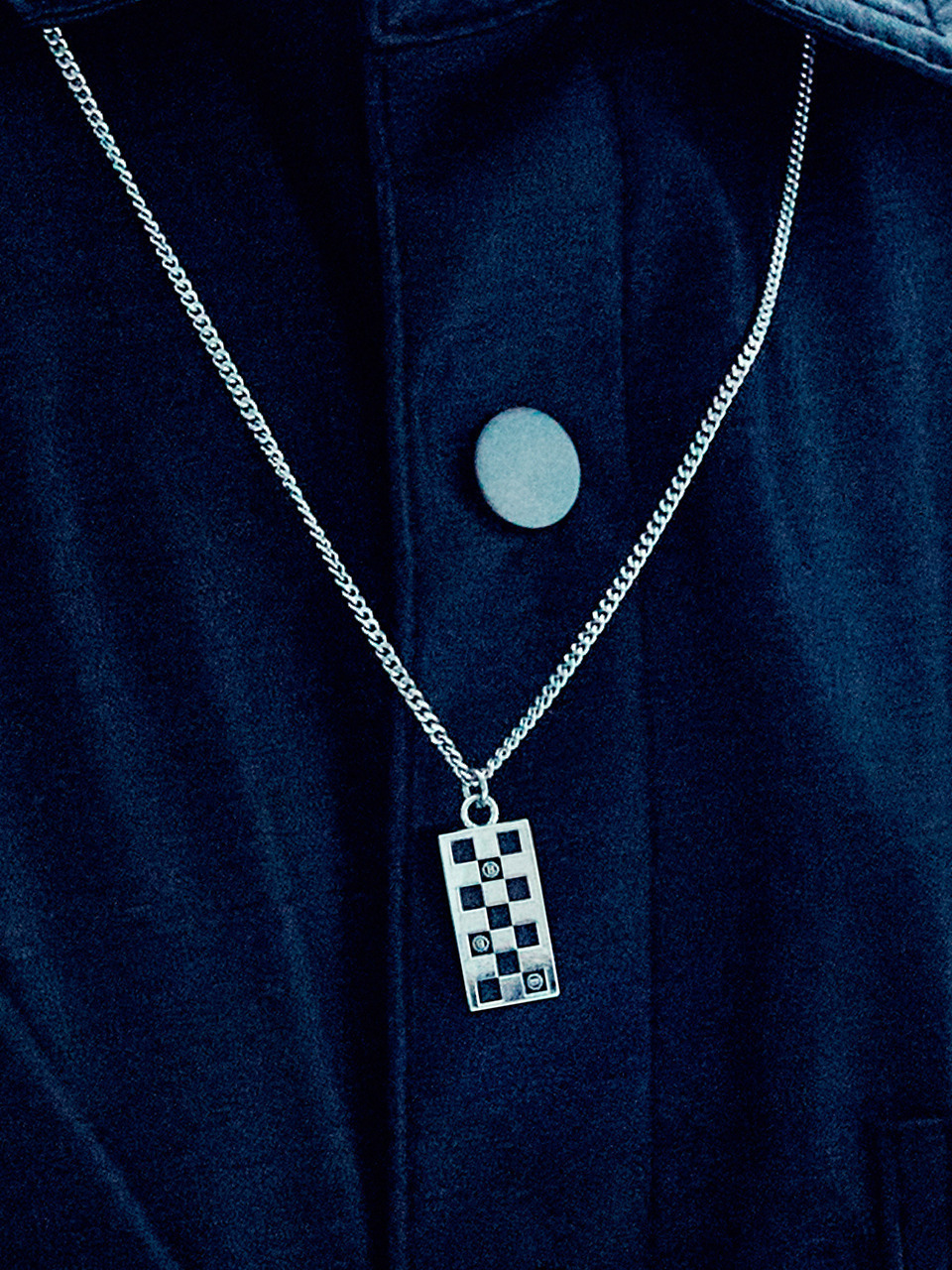 [아스트로 라키 착용] JB028 Checkerboard penadnt necklace