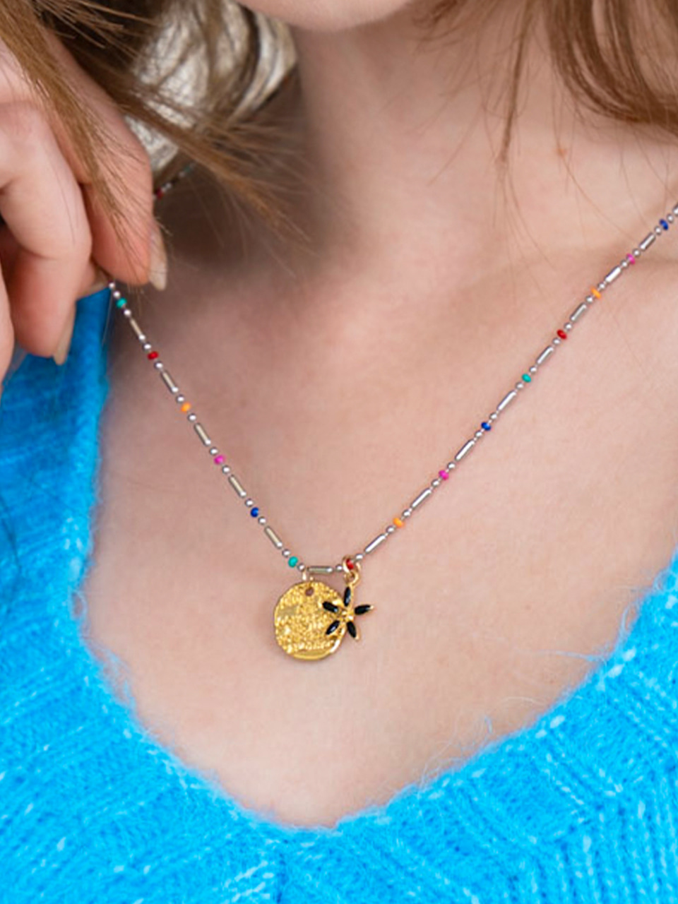 [써지컬스틸] DC026_CHIxSCLT kitsch beads chain necklace
