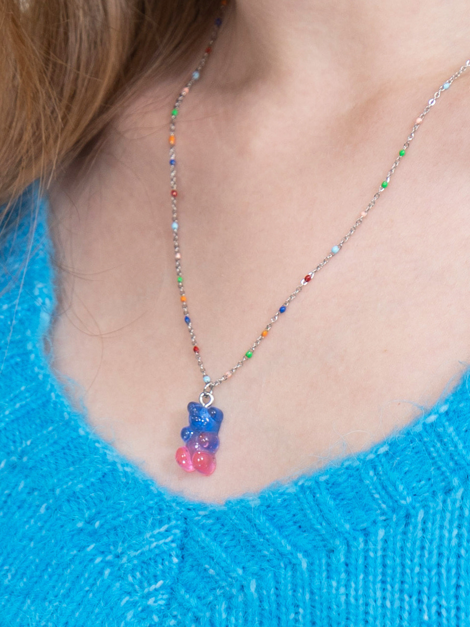 [써지컬스틸] DC022_CHIxSCLT Colorful bear necklace