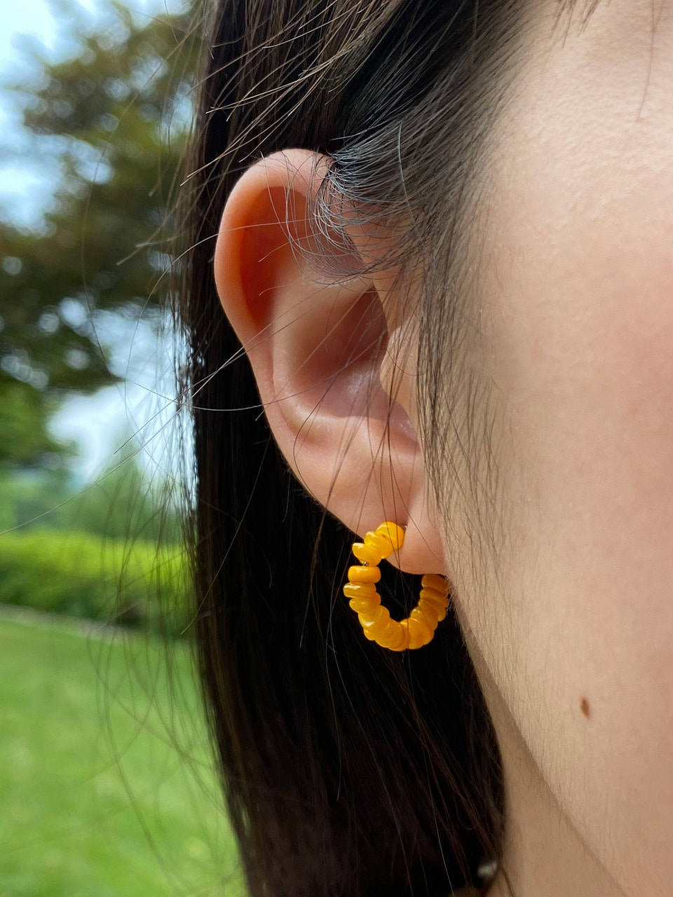 DV009 Yellow ring earrings