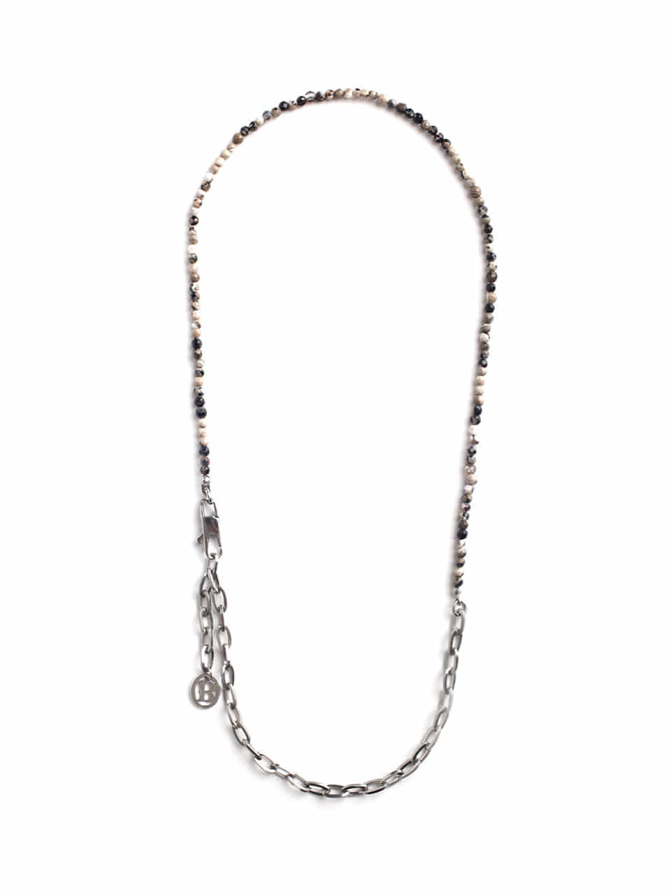 [써지컬스틸] JB042 Gemstone and chain mix necklace