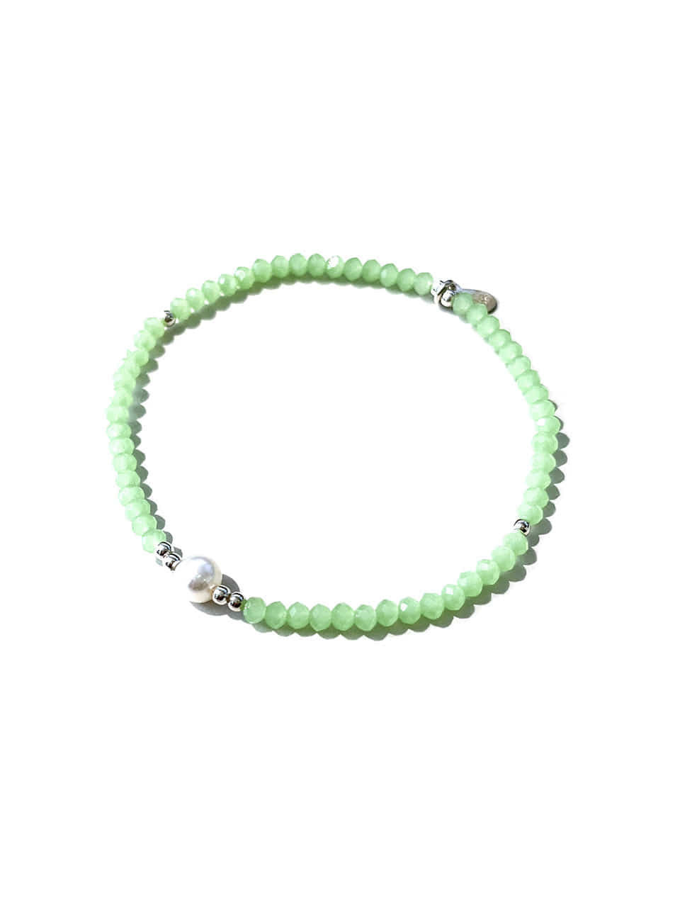DV045 [Silver925] Mint Beads Pearl Point Bracelet