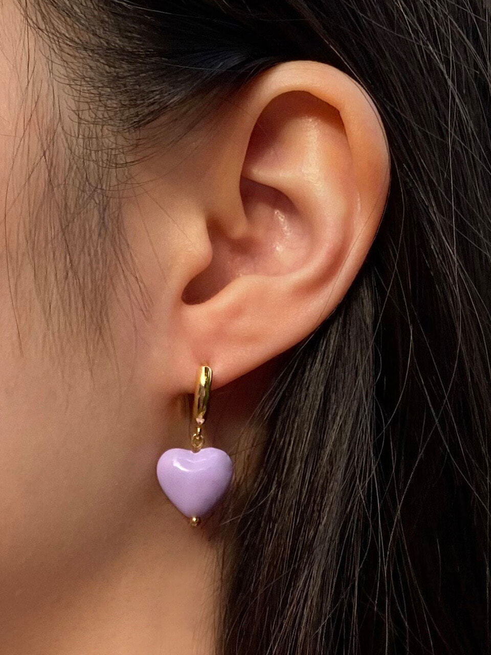 DV047 Purple Bold Ring Earrings