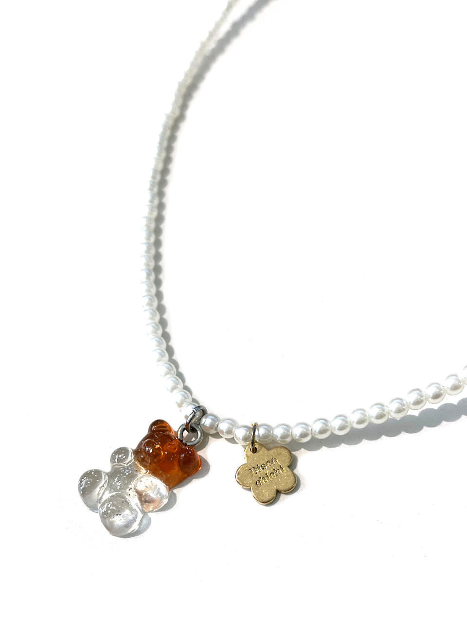 DV042 Brown bear pearl necklace