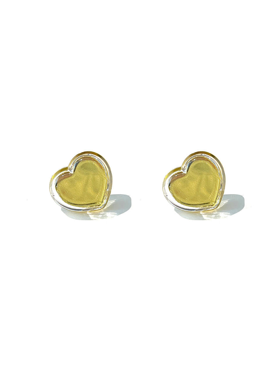 DV041 Bold Heart Yellow Earrings