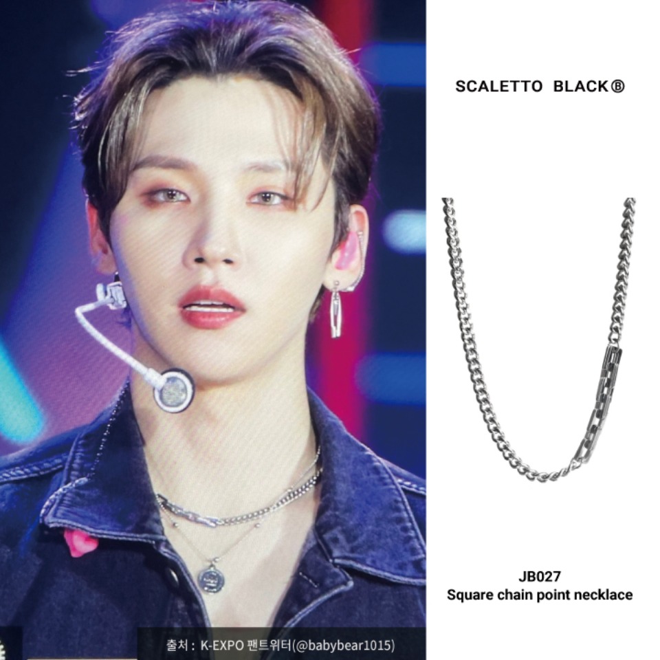 [전웅 착용] JB027 Square chain point necklace