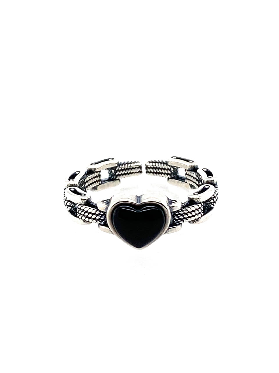 BHS406 Black Heart Bold BeltChain Ring