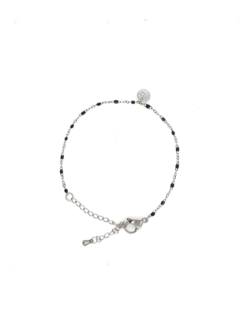 BHS308 LogoPoint Black Beads Chain Bracelet
