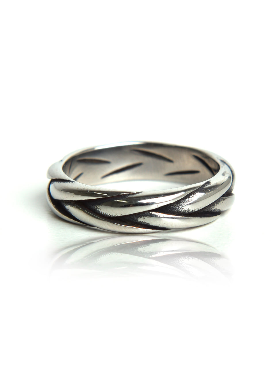 BAT402 [surgical steel]Daily rope twisted Ring