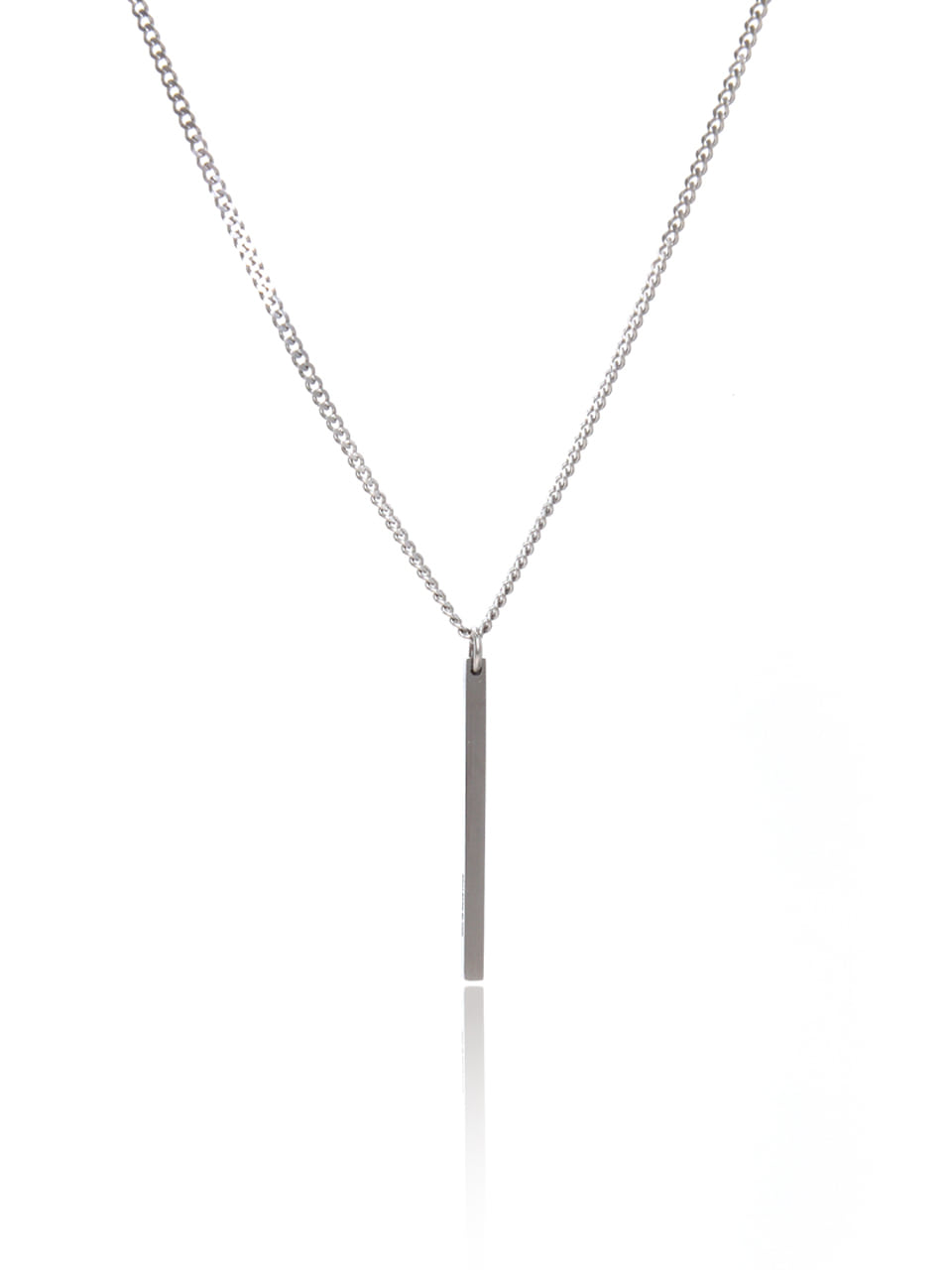 BAT202 [surgical steel]Simple square bar Necklace