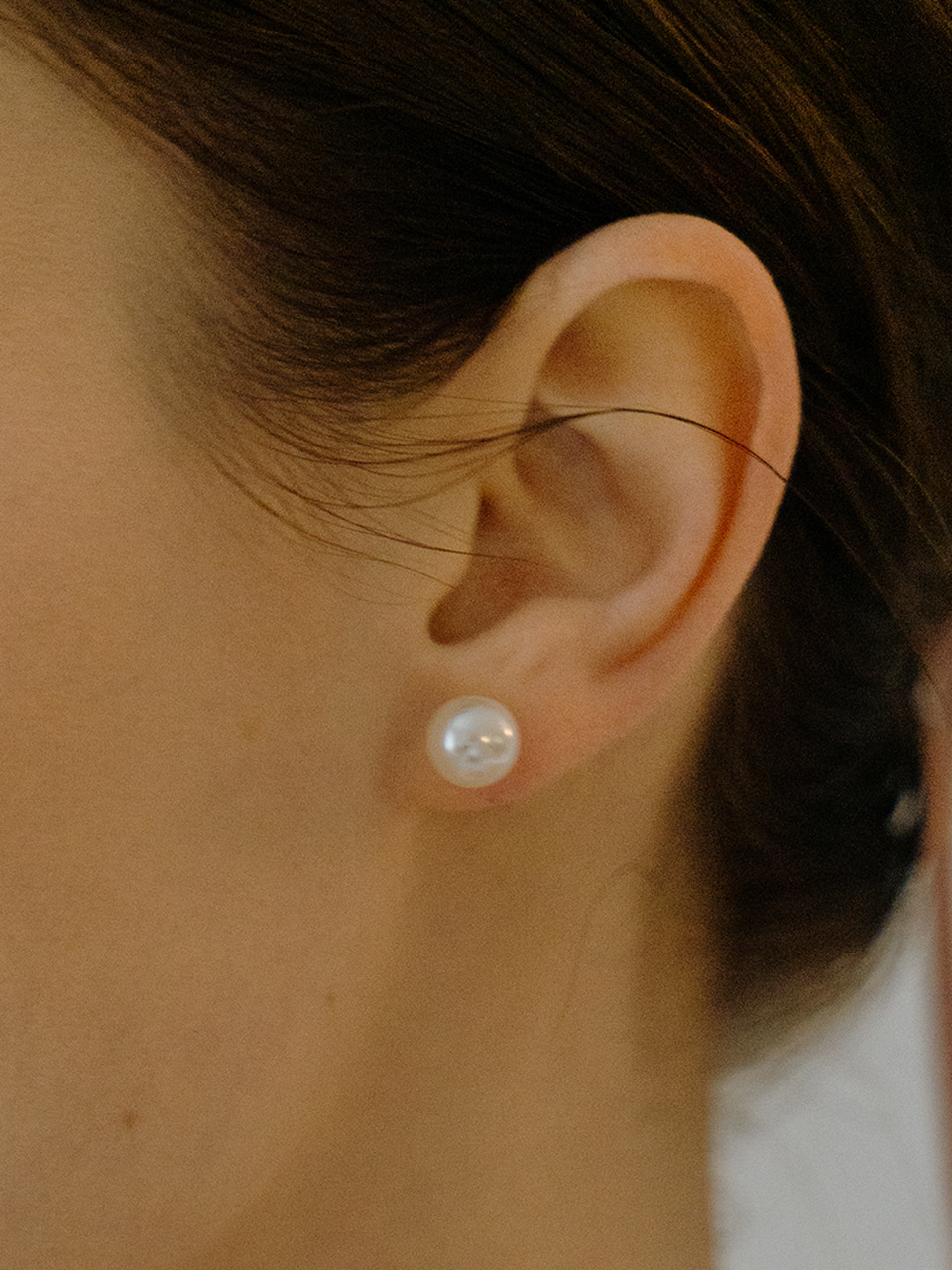 HE012 [SILVER925] Simple 8mm pearl earrings