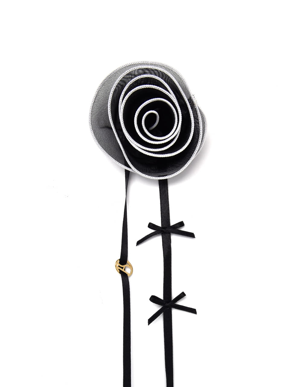 HE028 Chiffon black rose choker