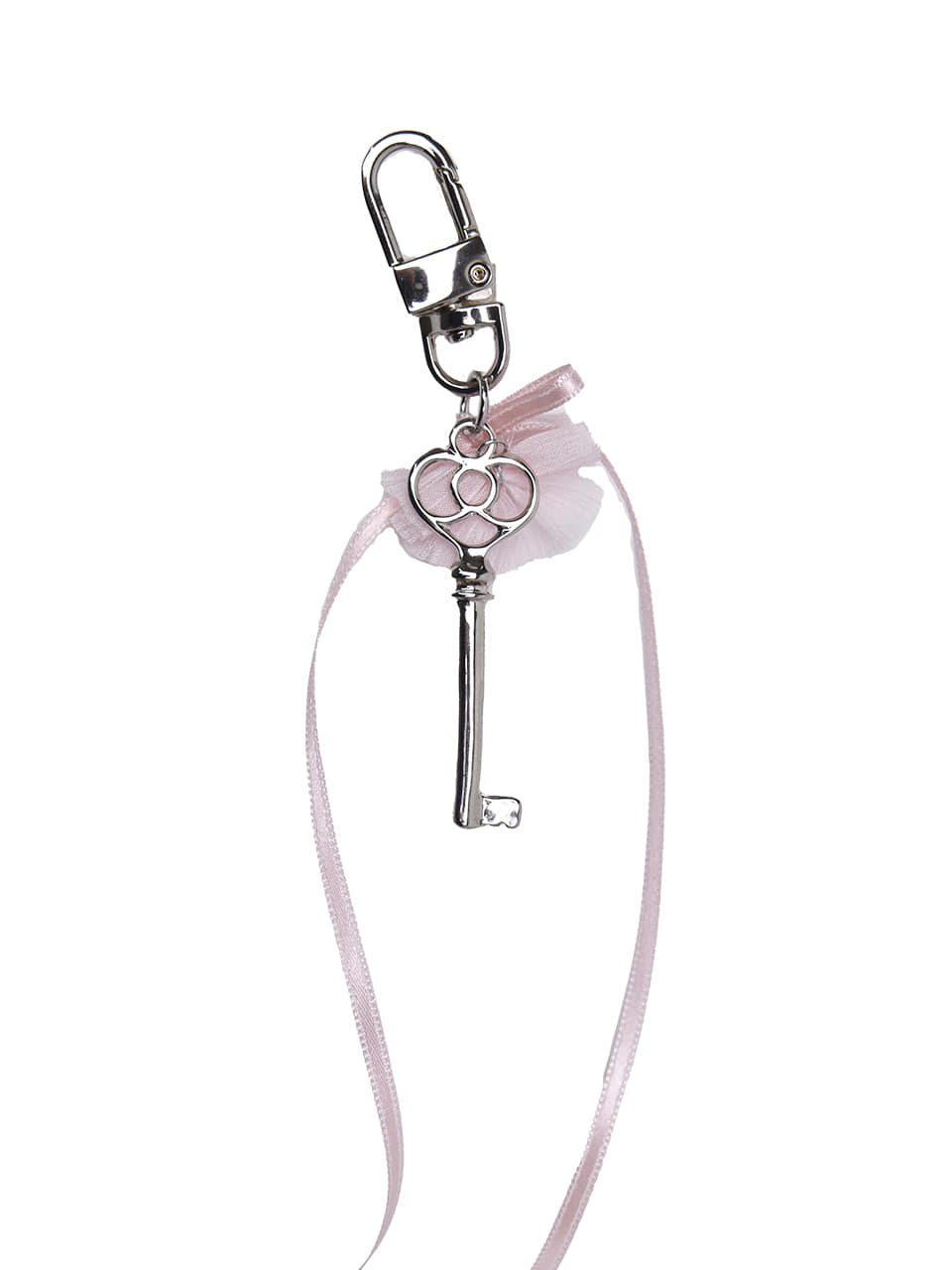 HE019 Pink heart ribbon keyring