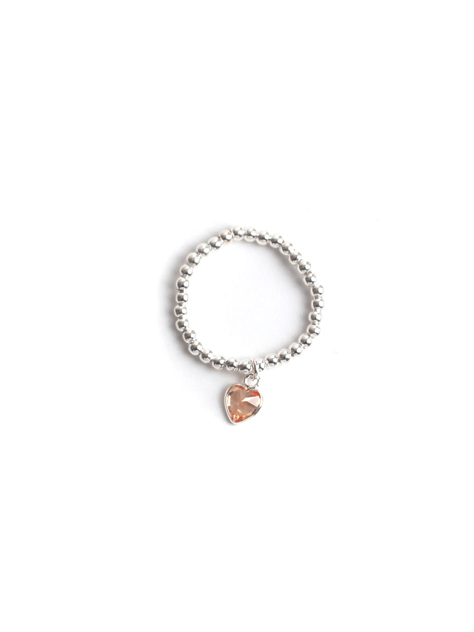 DS24 Orange heart beads ring