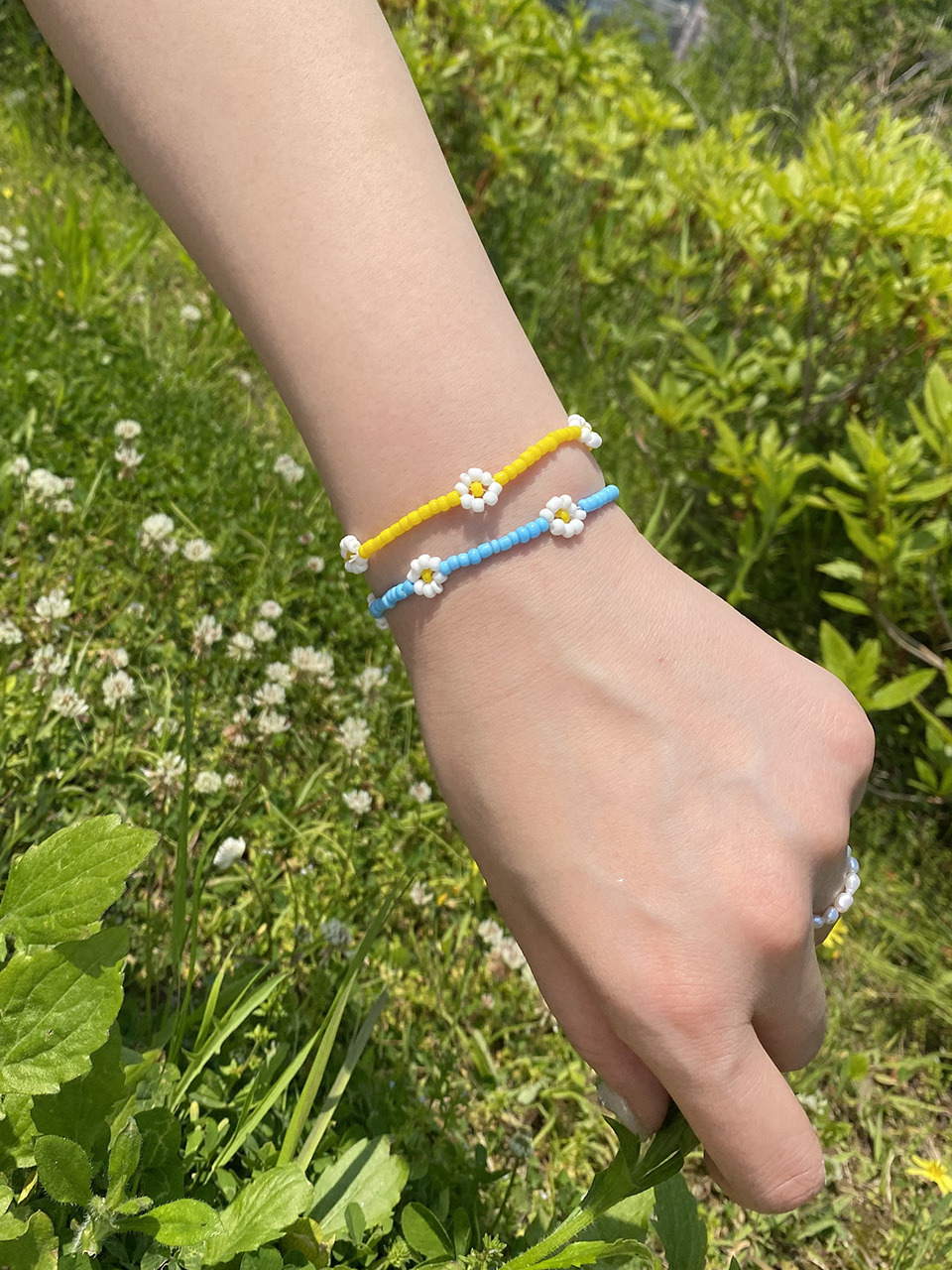 [2SET] DS71 Big flower beads bracelet set
