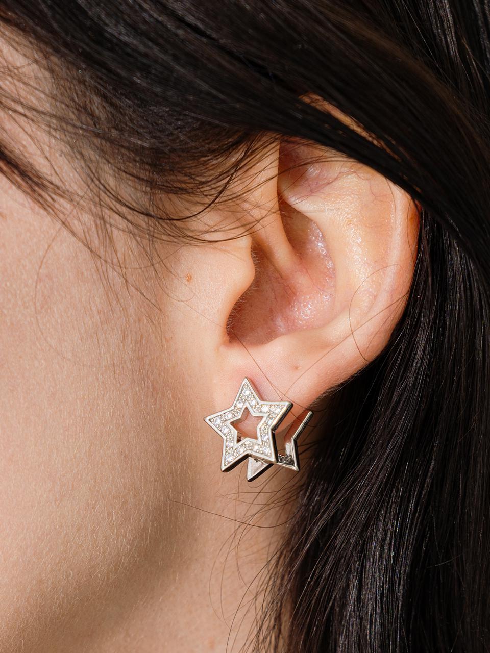 CKE105 Cubic Star One-Touch Earrings