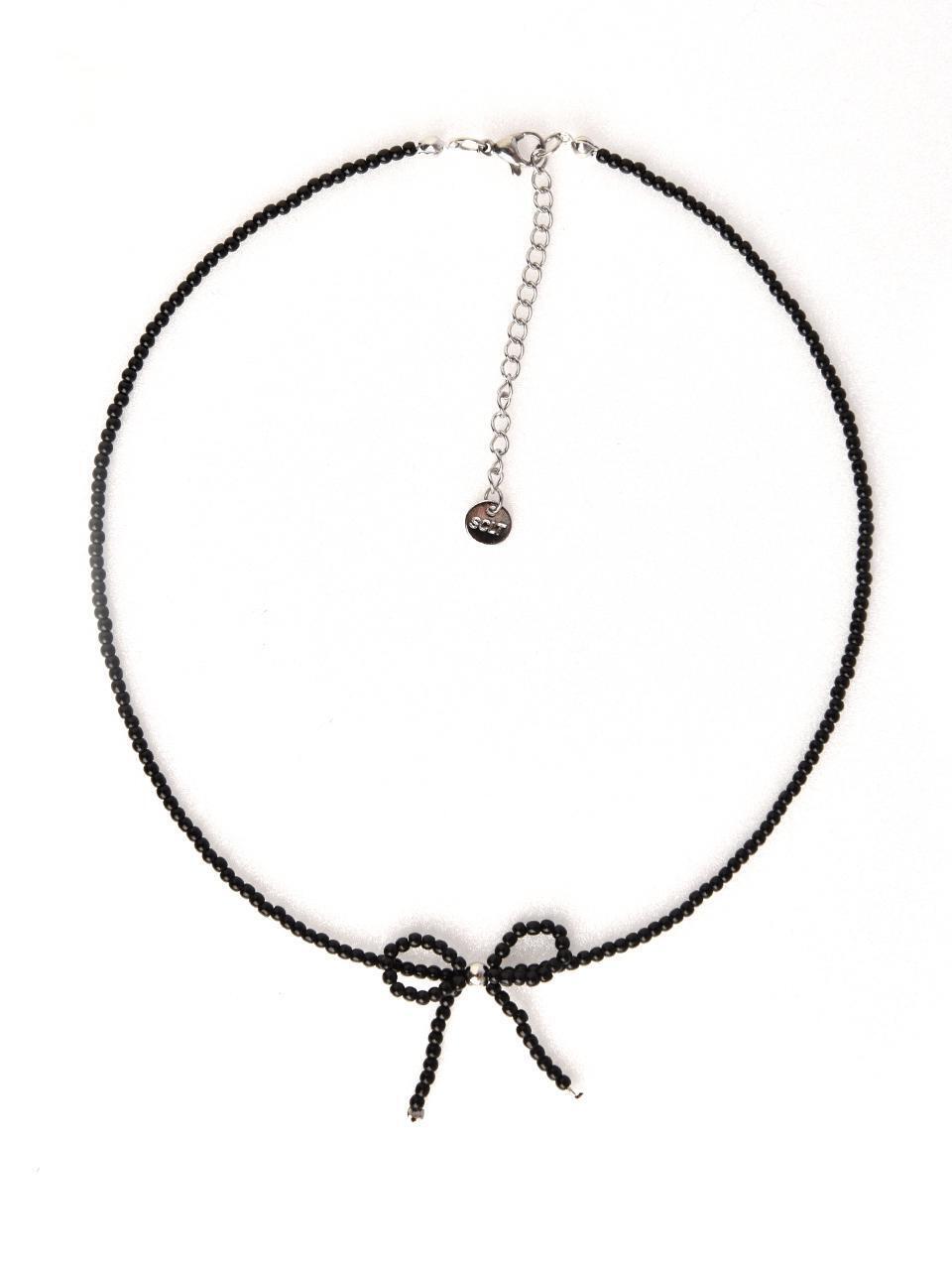 SDJ205 [surgical steel]Ribbon Mini Beads Necklace