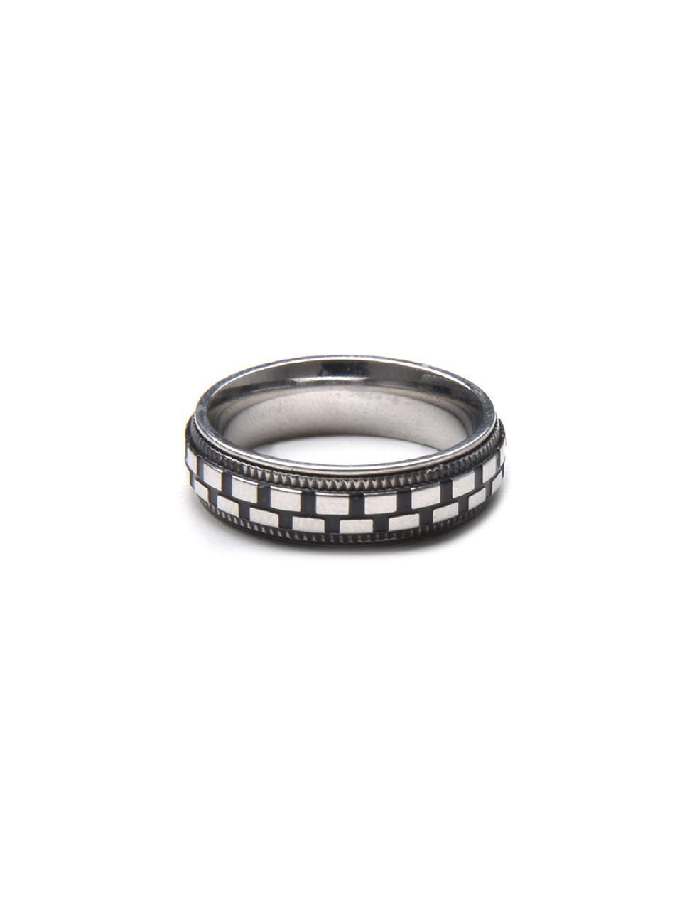 BA045 [Surgical steel] Black check ring